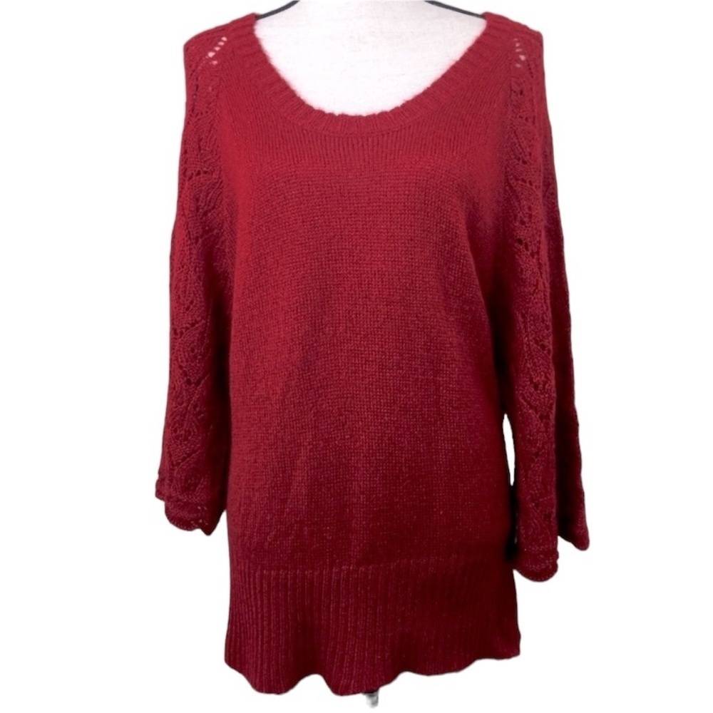 Ana a new approach knit red sweater. Sz 1X